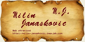 Milin Janašković vizit kartica
